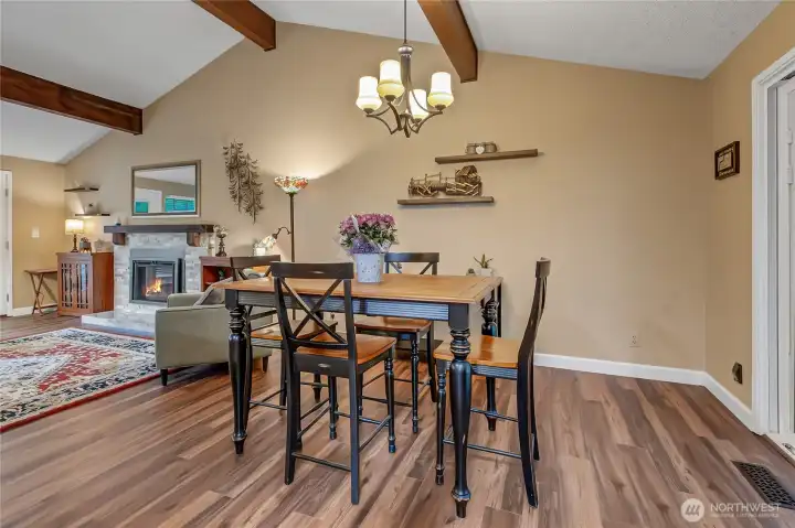 Looking at dining space from kitchen.