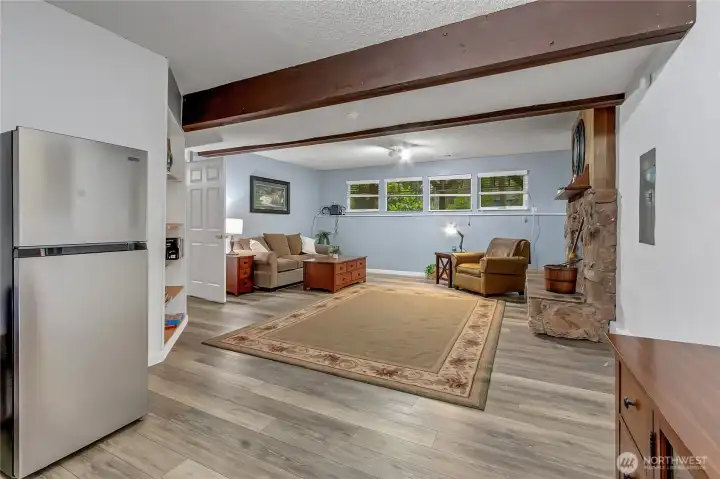 Looking from slider towards downstairs family room.