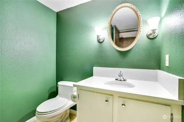 Powder room just off of entry