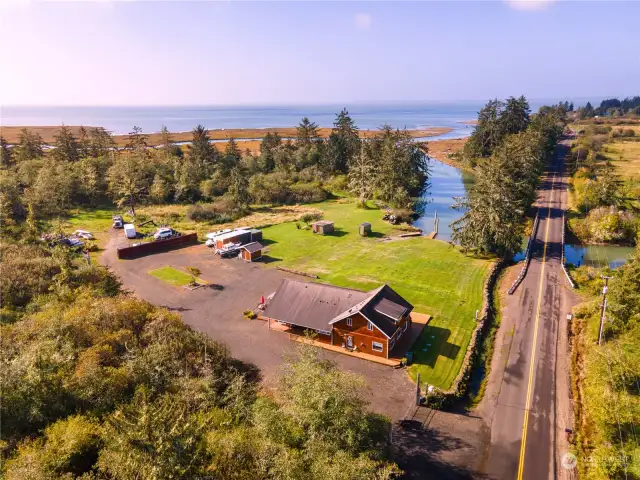 With Humptulips River mouth to the bay as a neighbor and Cambell slough on the property, the ability to push off into the most excellent and wild territory in the PNW IS RIGHT HERE.. This is a very rare opportunity to own this amazing homestead in the head of Grays Harbor. Boating, kayaking, exploring, hunting, photography (lot is partially surrounded by the GH Audabon Society land preserve) World class fly fishing and salmon fishing in the Humptulips river and the best of the Bay at your fingertips. Waterfowl abounds as well as deer varieties (property is also partially surrounded by WA State Game land ! So, if you're the kind of person who wants to hunt, fish and grow your own food, this is the place. If you just want to relax in the laps of 'rustic' luxury...then this is also the place. If you are entrepreneurial minded .. well, the possibilities there are almost endless.