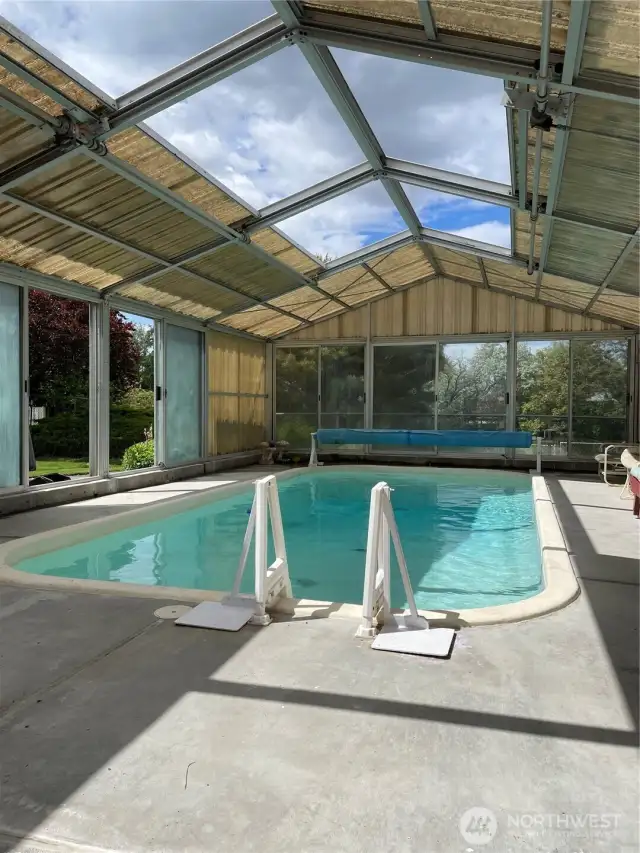 Open cover on the pool.