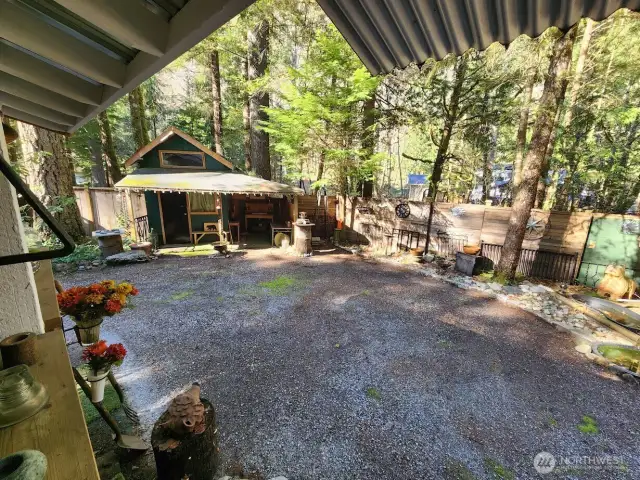 High quality fence surrounds lot.