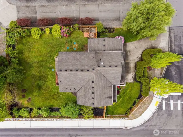 Corner lot-no neighbors on each side of you.