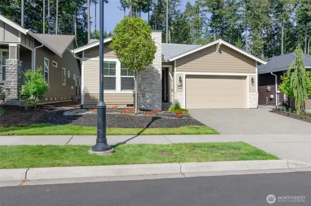 Front of the home.  Easy care yard.