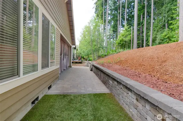 Home backs up to community trail.