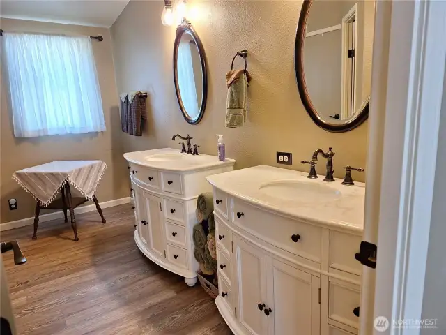 New flooring, mirrors and cabinets