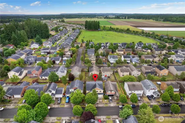 This aerial shows the playfields are only a short distance away.