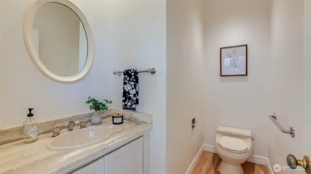 Powder bathroom on the main level.
