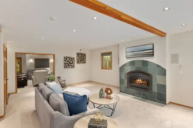 Lower level family room big enough for multiple couches, sleepovers, tents or whatever sounds fun!