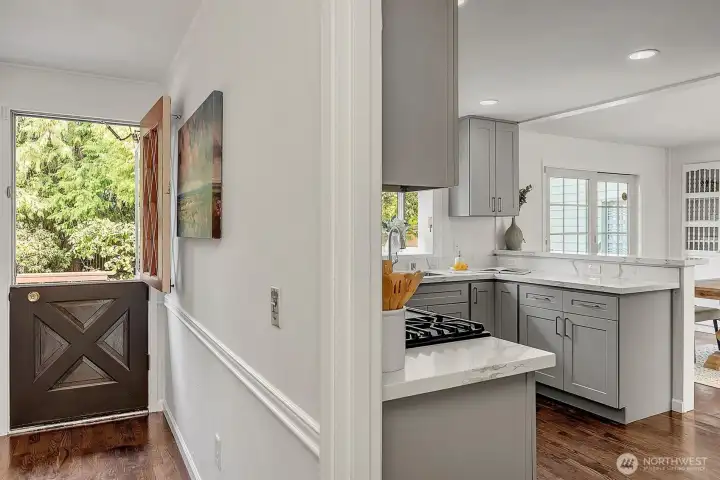 Charming Dutch door to let in fresh air.