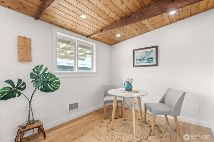 Could be a very cute little area for a small couch with a pull out bed or futon for extra sleeping spaces!