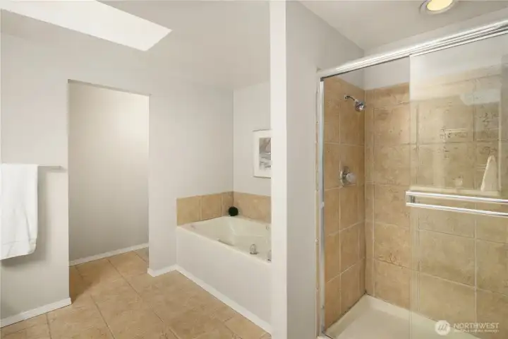 Walk in Shower plus a Soaking Tub
