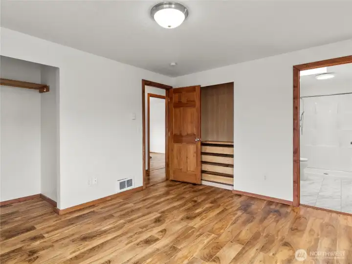Primary bedroom with two closets