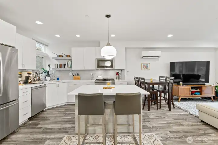 Main level kitchen with island