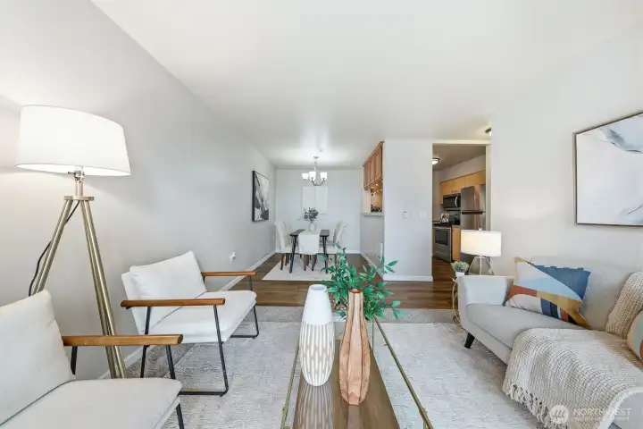 Living room looking in towards dining room