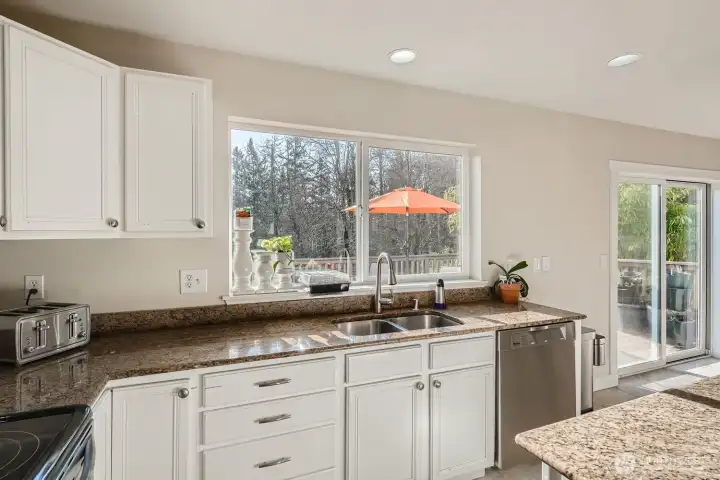 kitchen looks to rear of house