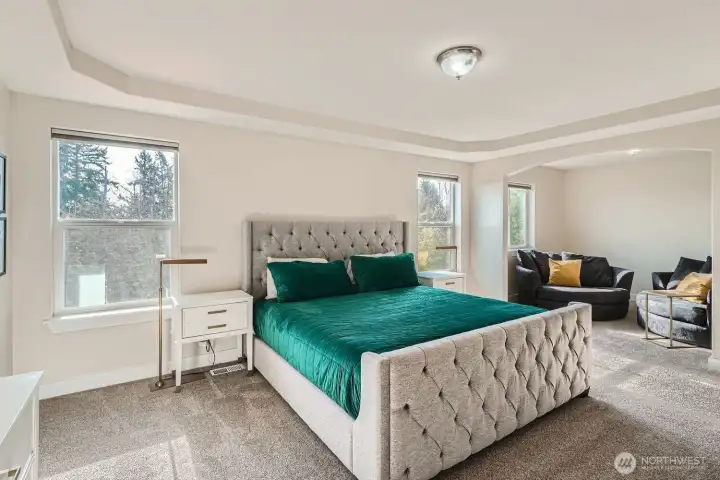 primary bedroom with sitting area