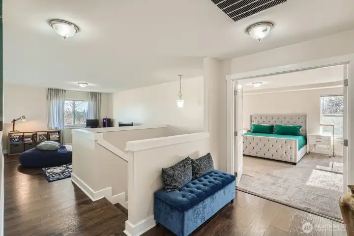 view of loft and primary