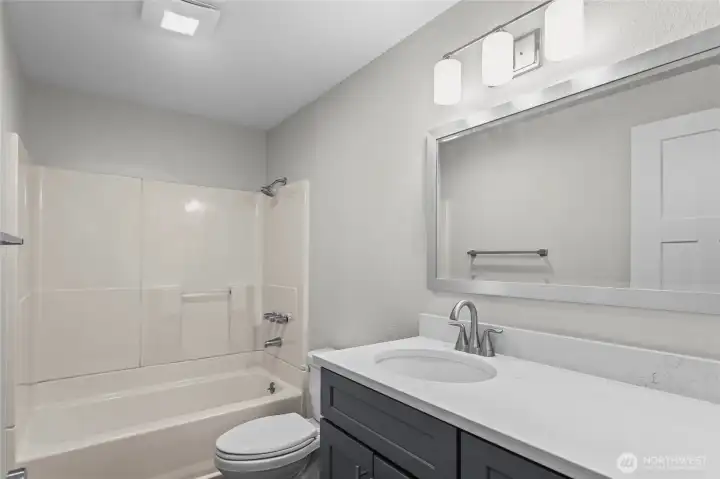 Pictured here is the remodeled full bath!