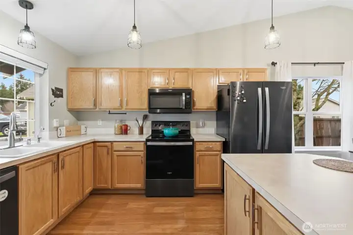 Newer appliances and tons of natural light
