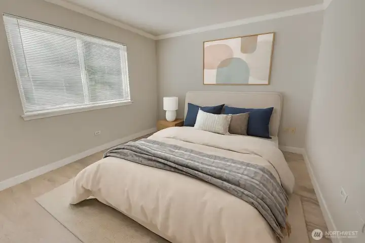 Virtually staged bedroom