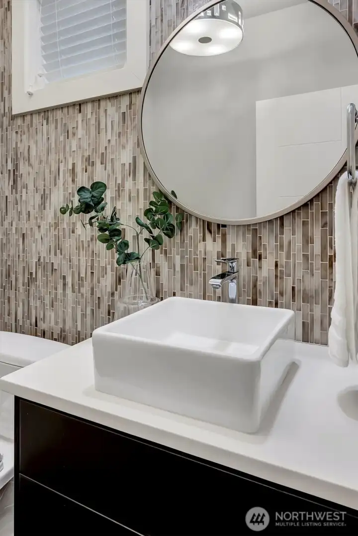 A stylish powder room on main
