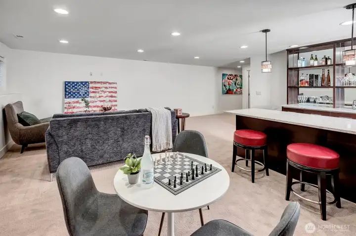 The daylight basement offers a generous bonus room perfect for entertaining.
