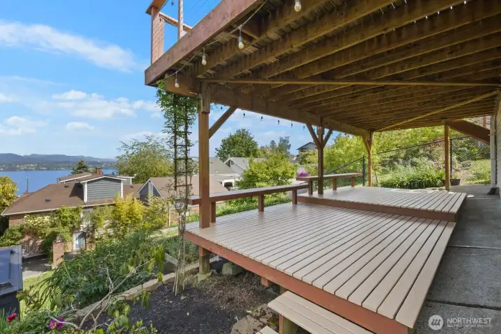 Lower level patio deck with outstanding views.