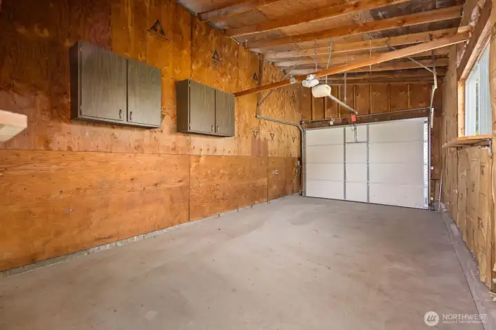One car garage prepped for EV.
