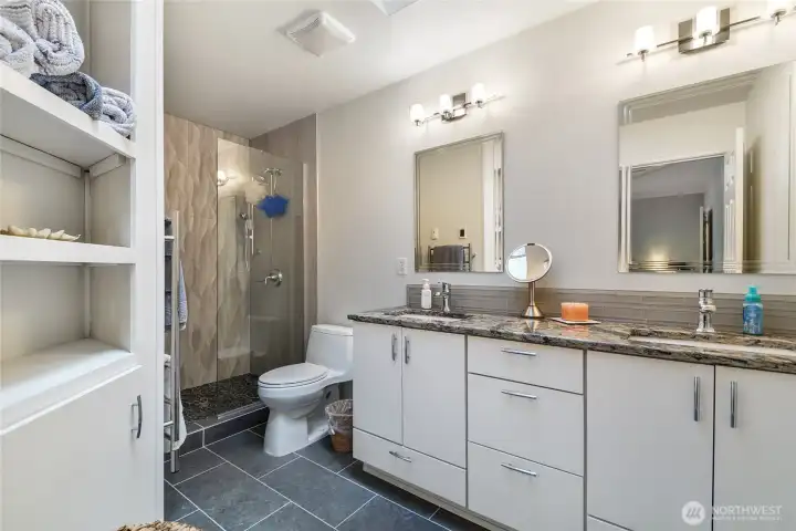 Heated floor and towel rack