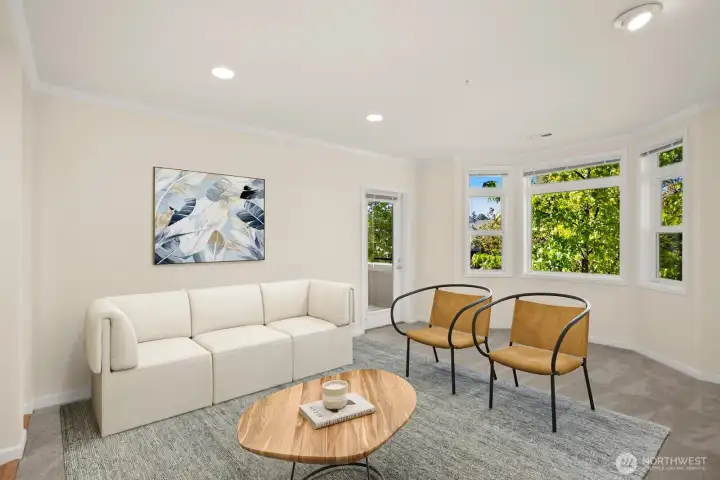 Living Room to Covered Deck Access - Virtually Staged Living Room to Covered Deck Access - Virtually Staged