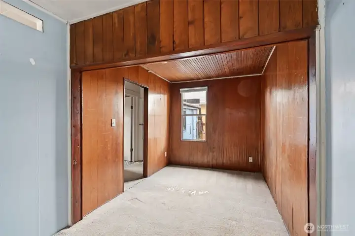 The one bedroom does have closet space. The one bedroom does have closet space.