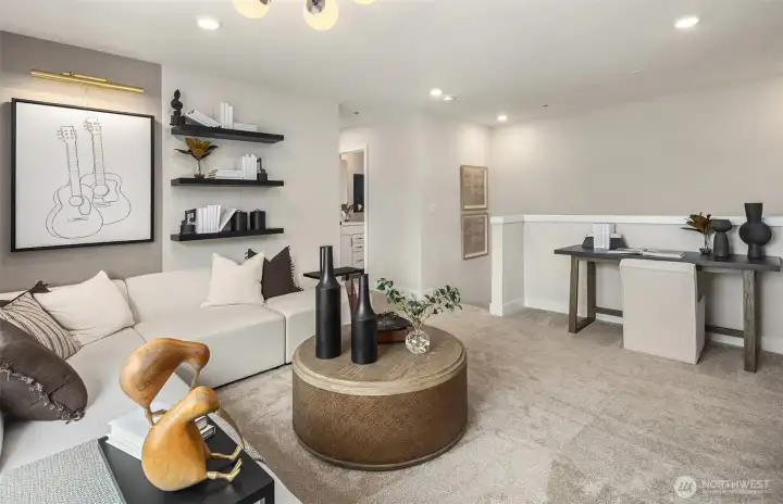 Upstairs loft or bonus room Upstairs loft or bonus room