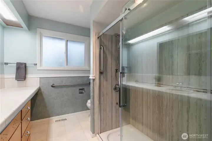 Closer view of Updated Shower
