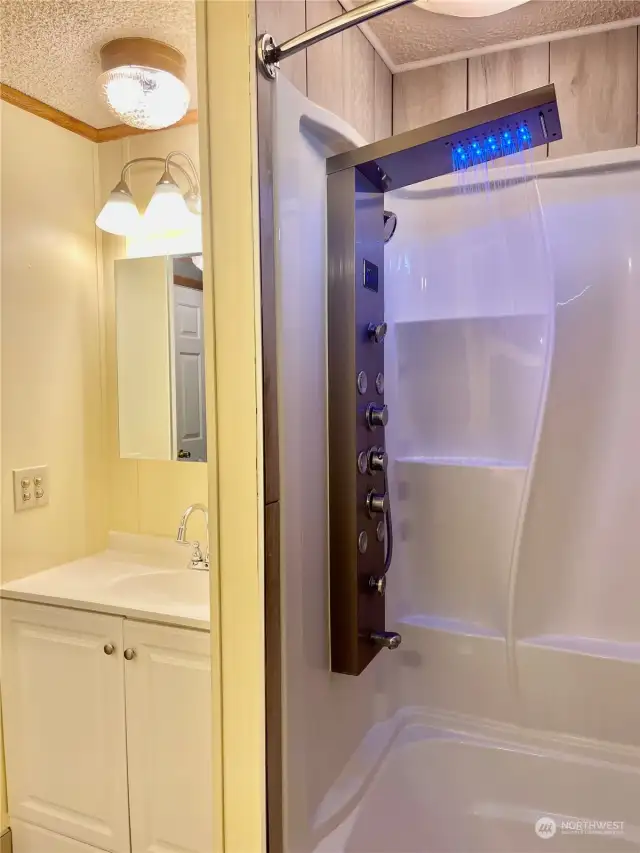 Wait until you check out this high tech shower system!