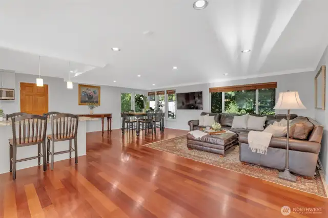 Kitchen flows seamlessly to open concept informal living room --and additional space for informal eating area.