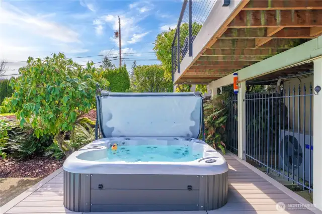 Soak in the hot tub