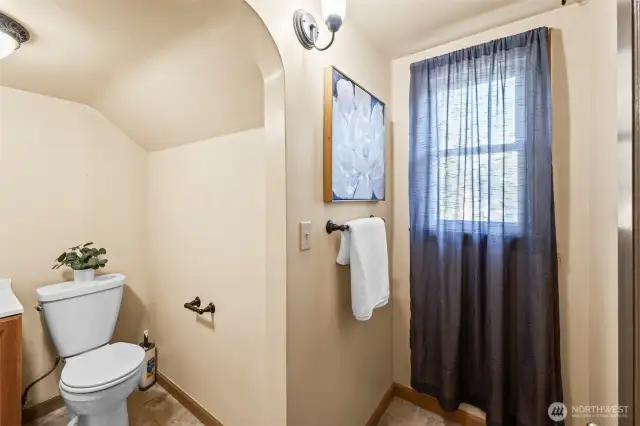 Charming arch detail adds character.