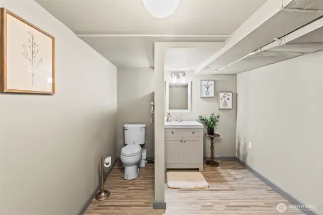 Huge ½ bath in the basement.