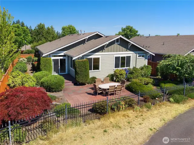 Large patio overlooking the golf course.