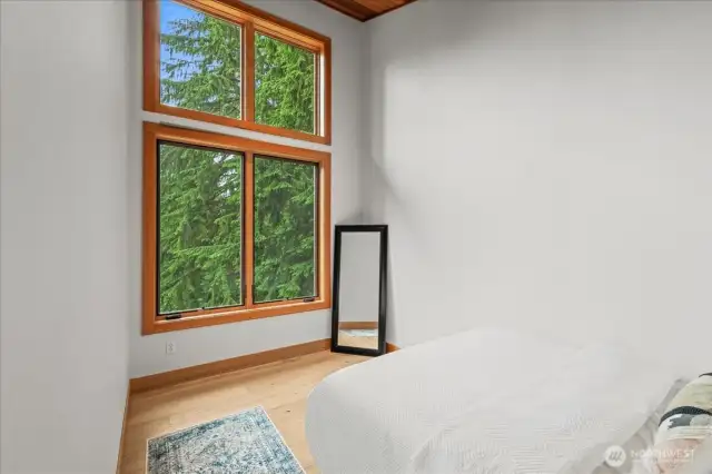 Large windows create an abundance of natural light