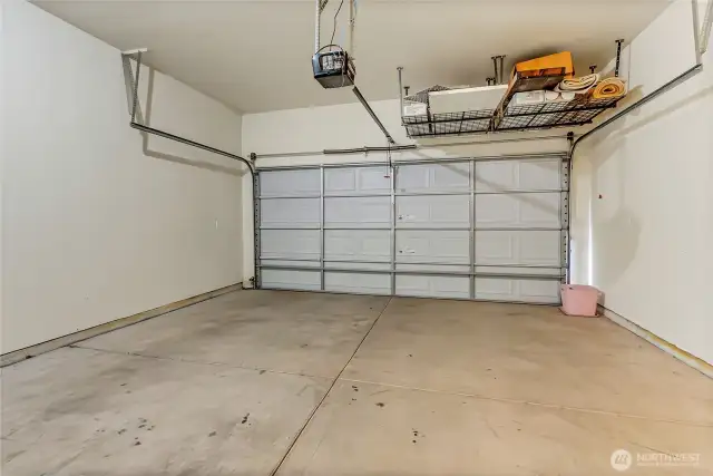 Super sized two car garage. Lots of room for storage