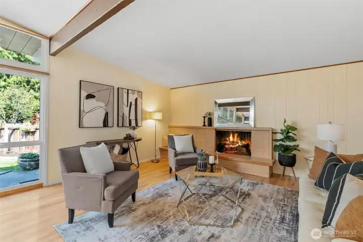 Enjoy vaulted ceilings and cozy up to the gas fireplace on cool winter evenings.