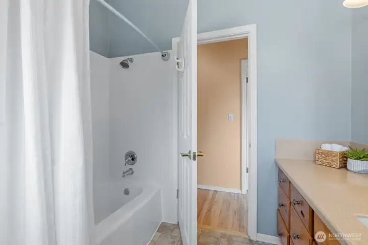 It's bath time! The whole house was re-piped with copper supply lines.