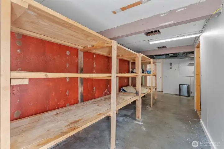 Garage area storage has room for everything! It's time to move in!