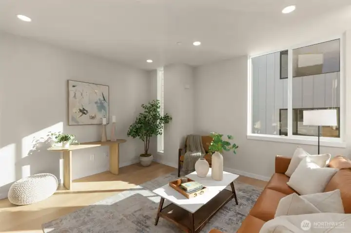 Large windows let in plenty of natural light.