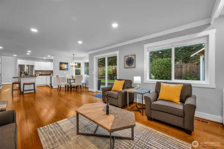 View of kitchen from family room