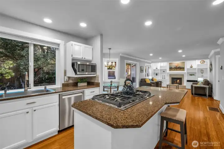 View of family room from kitchen
