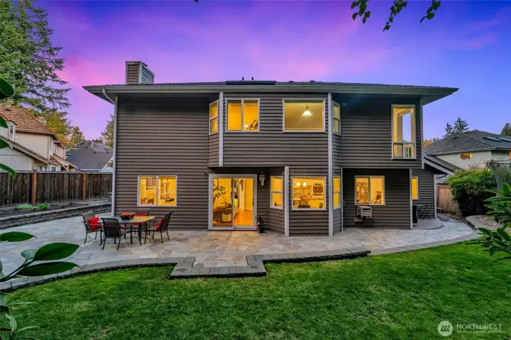 Beautifully landscaped, picturesque backyard