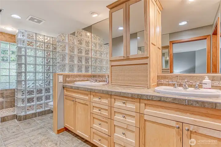 Lower level primary bathroom